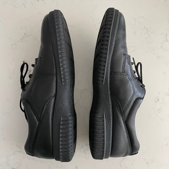 Ecco Soft Lace Up Leather Walking Sneaker w Gripper Outersole Black Sz 41 - Picture 5 of 15